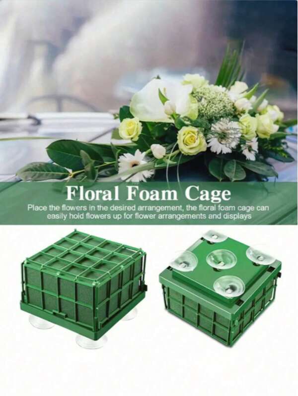 1 Set de espuma floral cuadrada con ventosa, suministros de decoración para bodas, espuma para arreglos florales, adecuada para el Día de San Valentín, el Día de la Madre, Halloween, decoraciones navideñas