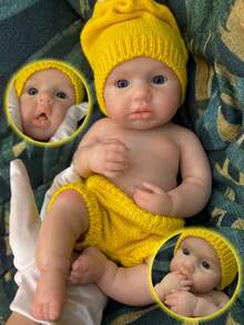 33cm Full Body Silicone Loulou Reborn Doll, 13 Inch Realistic Painted Baby Girl, Handmade, Mouth Open Newborn, Visible Veins, Suitable For Christmas/Birthday/Family Gathering Gift - Reborn Doll - View 3
