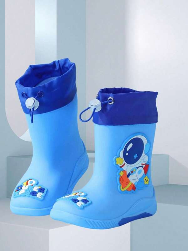 Kinder Regenstiefel 2024 Neuer Stil Wasserstiefel Jungen Kleinkind Regenstiefel Mädchen wasserdichte Wildleder Wasserschuhe Jungen Mittelhoch