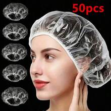 98/50 Per Piece Disposable Shower Cap, Waterproof Elastic Shower Cap, Shower Cap, Suitable For Bathing, Hair Care, Thickened Large Super Elastic Shower Cap, Convenient To Carry