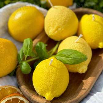 1PC 3D Lemon Silicone Candle Mold | Realistic Fruit Design For Wax/Soap/Resin Crafts For Aromatherapy Candles, DIY Home Decor & Handmade Art Tools