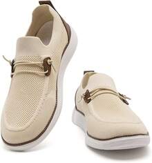 Mens Slip On Loafers Boat Shoes Non Slip Walking Shoes Running Shoes Fashion Sneakers For Men Comfort Lightweight Breathable Casual Office Shoes-20256688 - 米色 - 查看 9