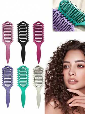 1PC New Upgrade Curl Defining Brush, Curly Hair Brush With And Special Design, Curl Define Styling Brush Especially For Curly Hair, Shaping And Defining Curls For Women Men To Reduce Pulling And Curl Separation