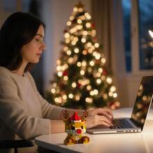 4 合 1 748 件圣诞老人设计积木套装、圣诞主题积木饰品、迷你积木、DIY 圣诞袜填充物、圣诞新年生日礼物、派对礼物 - 彩色 - 查看 10