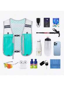 Nacht Laufen Reflektierende Weste Rucksack, Atmungsaktive Fahrrad Sport Wasserflasche Handytasche, Multifunktionaler Wandern Lässig Kleiner Rucksack, Leichtes Wasserdichtes Trail Running Ausrüstung, Weihnachten