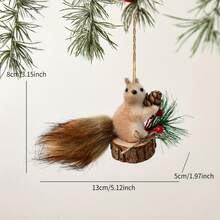 1 Piece, Christmas Decoration, Cute And Lifelike Squirrel Figurine, Suitable For Christmas Tree Decoration, Party Arrangement, Garden Display, Or Store Desk Embellishment - No Power Supply Required