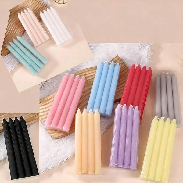 4 PIEZAS Velas modernas y minimalistas con forma de cono, de 20 cm/25 cm de altura, disponibles en múltiples colores, sin fragancia, diseñadas para fiestas festivas y decoración del hogar. Adecuadas para crear un ambiente festivo en fiestas, incluyendo Navidad, Acción de Gracias, San Valentín, Pascua, Día del Padre, Día de la Madre, bodas y diversas otras festividades.