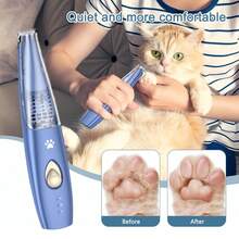 Aparador de Patas para Cães com Sucção a Vácuo, Aparador de Pelos de Patas para Cães e Gatos com 2 Modos, Máquina de Tosa Elétrica Recarregável e Sem Fio, Design de Baixo Ruído, Aparador de Pelos para Patas e Rosto de Gatos, Máquina de Tosa para Cães e Gatos