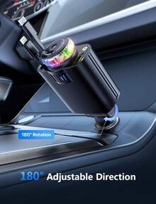 W&O Three-In-One Multifunctional Car Charger - Perfume Machine, Purple Starry Sky Ceiling Light, Dual 80cm/32inch Retractable Cable, Durable , Air Freshener Car Perfume Auto Fragrance - Great Atmosphere - Perfect Christmas Birthday Gift Car Accessories - Bluelight - View 11