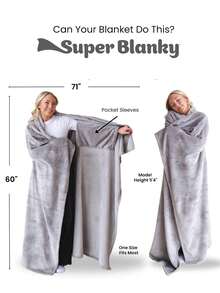 Women's Spring/Summer Wearable Blanket, Adult Wearable Blanket, Gift For Girlfriend, Flannel Warm Wearable Blanket For Home, Comfortable Soft Sofa Blanket, Adult Gift, Shawl Wrap, Slouchy Essential, Suitable For All Seasons, Essential Home Robe - Multicolor - View 7