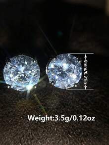 1 par de pendientes de tuerca redondos de circonita elegantes y creativos de estilo minimalista navideño para mujeres, pendientes elegantes y versátiles adecuados para uso diario, fiestas y días festivos