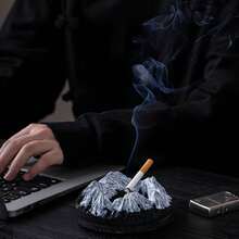 Volcano Snow Mountain Iceberg Cement Ashtray Indoor Or Outdoor Use, Windproof, Ashtray Ash Holder, Desktop Ash Tray For Home Office Decoration