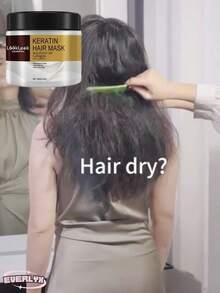 EverlyX Mascarilla Capilar Keratin Hair Mask 100g -Reestructura el folículo capilar y fortalece el cuero cabelludo - Solución contra la caída capilar -  Con queratina, colágeno y esencia de maca - Repara, nutre e hidrata el cabello seco o dañado, aportando suavidad y brillo - Tratamiento intensivo para uso frecuente - Disponible 1 ud - Pack ahorro 2 ud - Pack ahorro 3 ud - Envíos en 24h desde España