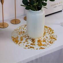 50/100/150 Disposable Gold Placemats, 13 "Glitter Metal Mesh Round Placemats, Gold Foil Mesh Doilies, Table, Wedding, Birthday Party Decorative Gold Doilies - Multicolor - View 2