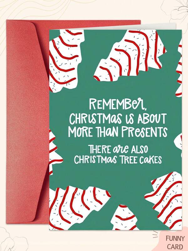 1 szt. kartka świąteczna z kopertą – zabawny wzór choinki, papierowy kartonik, idealny dla najlepszych przyjaciół, chłopaków, dziewczyn, przyjaciółek, przyjaciółek i rodziny – świąteczna kartka dla każdego, kto będzie z niej korzystał w czasie świąt