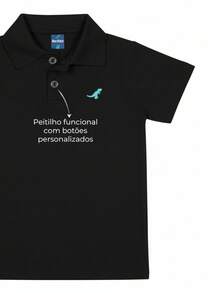 Camiseta Camisa Polo Lisa Algodão Infantil Menino 9 a 12 Anos