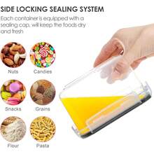 THELIFE Juego de 9 recipientes herméticos para almacenamiento de alimentos, transparentes - Negro - Ver 6