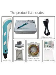 3D Pen With 9 Colors Of PLA Filament Refill, A Total Of 88 Feet - Blue - View 8