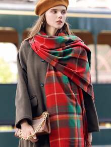 2025 New Arrival Cashmere Scarf Women Shawl Autumn Winter Plaid British Style Thick Warm Birthday Gift