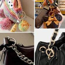 30/20/10pcs Trigger Spring O-Rings, Gold/Silver Metal Keychain Rings, Round Clasp Clips, Suitable For Keychains, Bags, Key Chains, DIY Crafts, Jewelry Making Clasps And Hooks - Multicolor - View 5