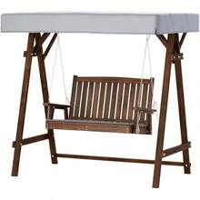 Gardeon Outdoor Swing Chair Wooden 3 Seater Teak Garden Hanging, Patio Baconly Furniture Chairs, With Adjustable Canopy Cushions Stand Resistant 360kg Capacity - Mô hình 1 - Xem 11