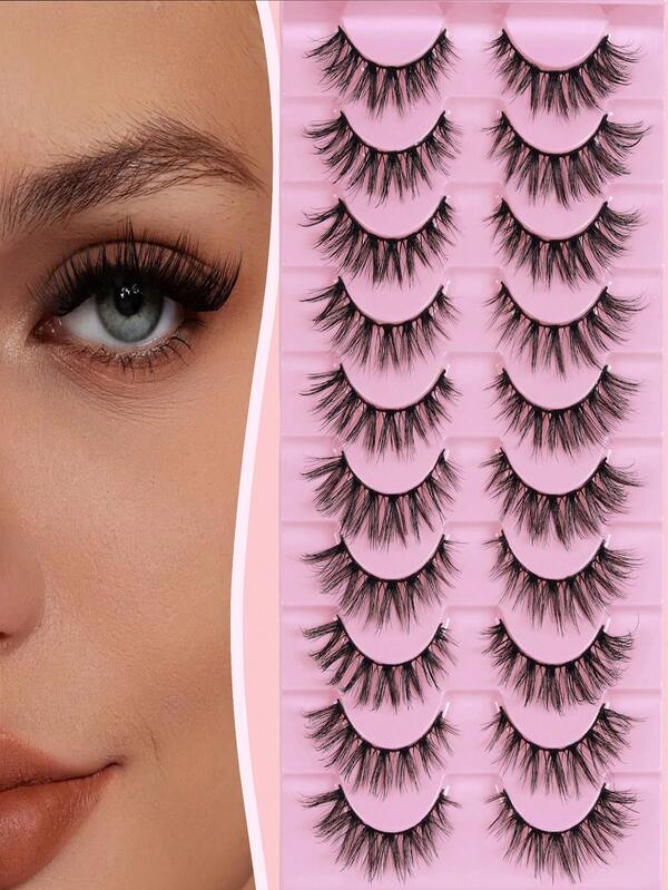 10 Pairs Cat Eye Lashes Set – Fluffy And Lightweight For Everyday Glam