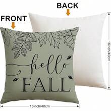 Artscope - Juego de 4 fundas de almohada de otoño de 16 x 16 pulgadas, Hello Fall Hello Pumpkin Buffalo Plaid Maple Leaf Harvest - Fundas de almohada decorativas al aire última intervensión para sofá - gris - Ver 4