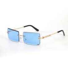 1 pièce /2 pièces Lunettes mode sans monture pour femmes et hommes, vintage de luxe pour voyager et l'extérieur. Lunettes pour femmes, lunettes pour hommes