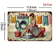 2D Flat, 1 "Laundry" Metal Iron Sign - Indoor And Outdoor Hanging Decoration For Home, Kitchen, Dining Room, Bedroom, Garden, Bathroom, Garage, Hotel, Office, Bar, Cafe, Gym, Room Decoration - Easy To Hang 7.8x11.8 Inches, Perfect For Room Decor - Nhiều màu - Xem 2