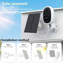 2K Solar Camera Outdoor Wireless, 2.4GWiFi Cameras For Home Security With Solar Panel, 5200mAh Battery, Spotlight Color Night Vision, AI Motion Detection, Siren Alarm, 2-Way Talk, IP66, Cloud/SD Storage EasyInstallation For Home/Garage/Commercial - With Solar Panel - View 9