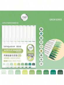 Juego de 9 colores de rotuladores acrílicos Languo, punta suave de gran capacidad, tonos de piel minimalistas tipo macarrón, gris, marrón, coloridos, bolígrafos de color negro, lápices de colores para dibujar personajes de dibujos animados para estudiantes, pinceles de arte DIY para grafiti y pintura, aptos para piedra, vidrio, cerámica, metal y otros materiales, disponibles en 45/126/171 colores