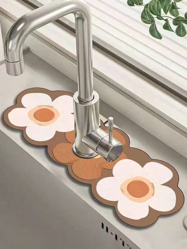 Faucet Draining Mat, Self Absorbent For Kitchen Counter,Waterproof And Mildew-Proof Soft Mat, Countertop Protectors,Soft Diatom Mud Non-Slip,For Bathroom & Kitchen