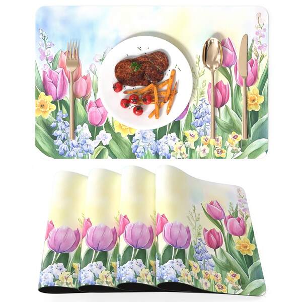 Premium Tischsets aus Leder, hitzebeständig, wasserdicht und leicht zu reinigen, rutschfeste Tischsets für Esszimmer, Küche oder Urlaubsdekoration, 45 x 30 cm