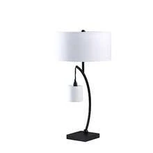 International 28.5" In Contemporary Dual Black Arc W Hanging Pendelum Lamp Metal Table Lamp