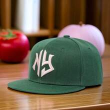 قبعة بيسبول مسطحة الحافة مطرزة بشعار NY هيب هوب، قبعة شمس للنساء والرجال، قبعة شاحنة للصيد والحفلات والجولف والبلد والعطلات، قبعة فينتاج للنساء والرجال