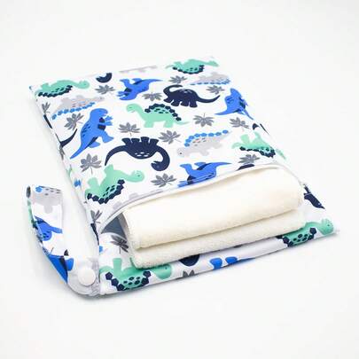 1 قطعة حقيبة قماشية مقاومة للماء قابلة لإعادة الاستخدام للسفر والشاطئ والحمام، لحفظ الملابس المبللة أو الرطبة