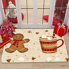 1/2/3 pezzi Tappetino da cucina con motivo di pan di zenzero e caramelle - Antiscivolo, assorbente in poliestere, adatto per la decorazione della casa | Adatto per soggiorno, camera da letto, bagno, lavanderia | Facile da curare, lavabile in lavatrice, può essere usato come regalo, decorazioni natalizie