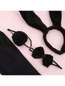 New Hot-Selling Fashion Versatile Sexy Cute Rabbit Ears Plush Headband/Gloves/Bowtie/Tail 5-Piece Set - Suitable For Halloween, Valentine's Day, Easter, Party, Nightclub, Couples Flirting, Role Play, Performance Accessory Combination Set - Multicolor - View 7