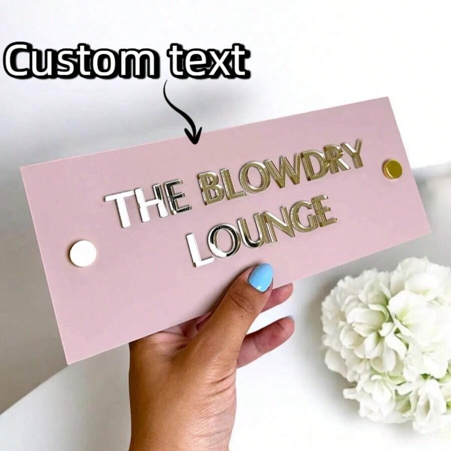 Signalétique acrylique 3D personnalisée pour portes/murs avec supports de montage, idéale pour les salons modernes, les spas, les cliniques et les espaces commerciaux.