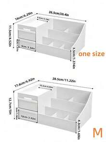 1pc Large Capacity Makeup Organizer With Drawers - Ideal For Vanity, Bathroom Countertop & Desk - Elegant Storage For Brushes, Eyeshadow, Lotions, Lipsticks & Nail Polish