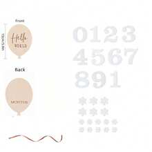 Monthly Baby Milestone Signs, 1-12 Month Wooden Photo Circles, And Gender Neutral Announcement Cards (Flower)