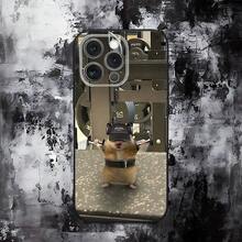 Funda de Teléfono de Hámster de Gimnasio Linda Compatible con  16,15,14,13,12,11,Pro,Max,Plus,X,XS,SE,E,Mini, Funda Negra de Silicona Suave, Compatible con Funda de  17, Funda de  17 Pro, Funda de  17 Pro Max - z5 - Ver 12