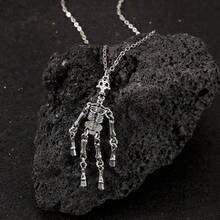 1pc Skull Necklace, Women Pendant Earrings, Stainless Steel Necklace, Halloween Necklace