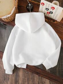 Young Boy Car Pattern Warm Sweatshirt - White - View 2