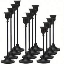 WAXJJDW 36/12/6/3 Pcs Taper Candle Holders Bulk Brass Gold Vintage Candle Stick Holders Decorative Home Decor Centerpieces Suitable For Table Holiday Wedding Decorations. Can Be Used In A Variety Of Scenarios: Place On The Dining Table Or Fireplace In The Bedroom Or Living Room To Create A Romantic Atmosphere. Suitable For Weddings, Home Decoration, Parties, Christmas Or Other Occasions. Our Metal Candle Holders Complement Any Celebration. Brass Vintage Candle Stick Home Decor Table Centerpieces Celebrate And Set The Mood. Suitable For Any Home Style, It Is An Atmospheric Embellishment For The Dining Table Or Fireplace (Candles Not Included) - màu đen - Xem 14