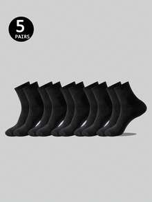 5 Pairs/10 Pairs/20 Pairs Men's Casual Crew Socks, White Socks, Winter Socks, Black Socks, Deodorizing, Athletic, Breathable, Sweat Absorbing, Fall