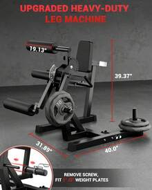 Leg Extension And Curl Machine, 4-In-1 Leg Press Machines For Home Gym, 700Lbs Weight Capacity Adjustable Workout Equipment, Exercise Bench For Lower Body - Red and Black - View 2