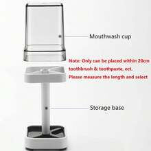 NetHong Toothbrush Holder With Cup/Cover Contains 3 Slots, Compatible With Conventional Toothbrushes, Can Store Toothpaste - White - View 8