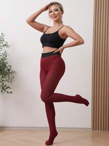 Women's Winter Sport Warm Tights Autumn And Winter Fleece Pantyhose Sexy Hip Lift Outdoor Warm Velvet Thick Thermal Pants Leggings Stretch Slim Tights Pant Winter Clothes Women