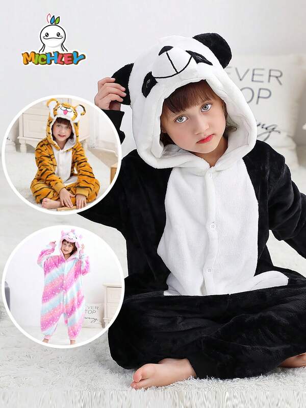 MICHLEY 1Pc Children Cartoon Animal Cute And Soft Sleeping Bag Cosplay Costume Sleepwear Unisex Suitable For Home,Party,Vacation